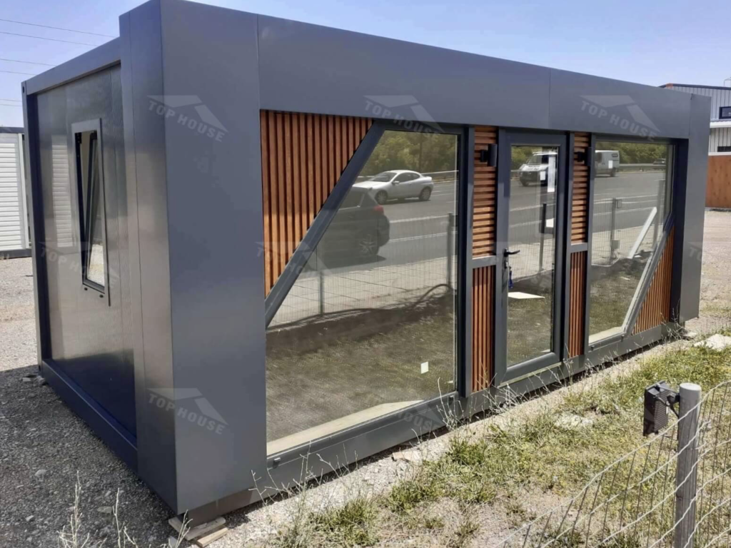 Container Bureau de vente pour la promotion immobilière avec des publicités en lieu de vente